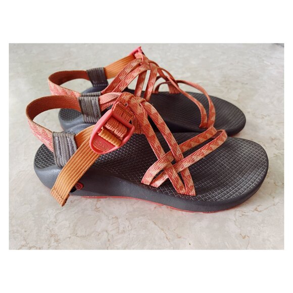 Chaco Sz 9 Wmns ZX/2 Cloud Dual Adjustable Straps Cushioned Sandal Orange/Pink - Picture 1 of 12